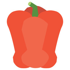 Red bell pepper vector illustration in flat color design
