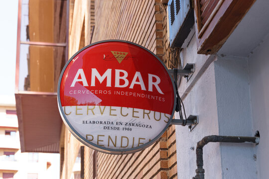 VALENCIA, SPAIN - FEBRUARY 22, 2022: Ambar is a Spanish brewery founded in 1900