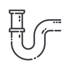 Vector siphon line icon isolated on transparent background