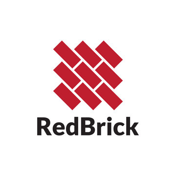 simple red brick logo design