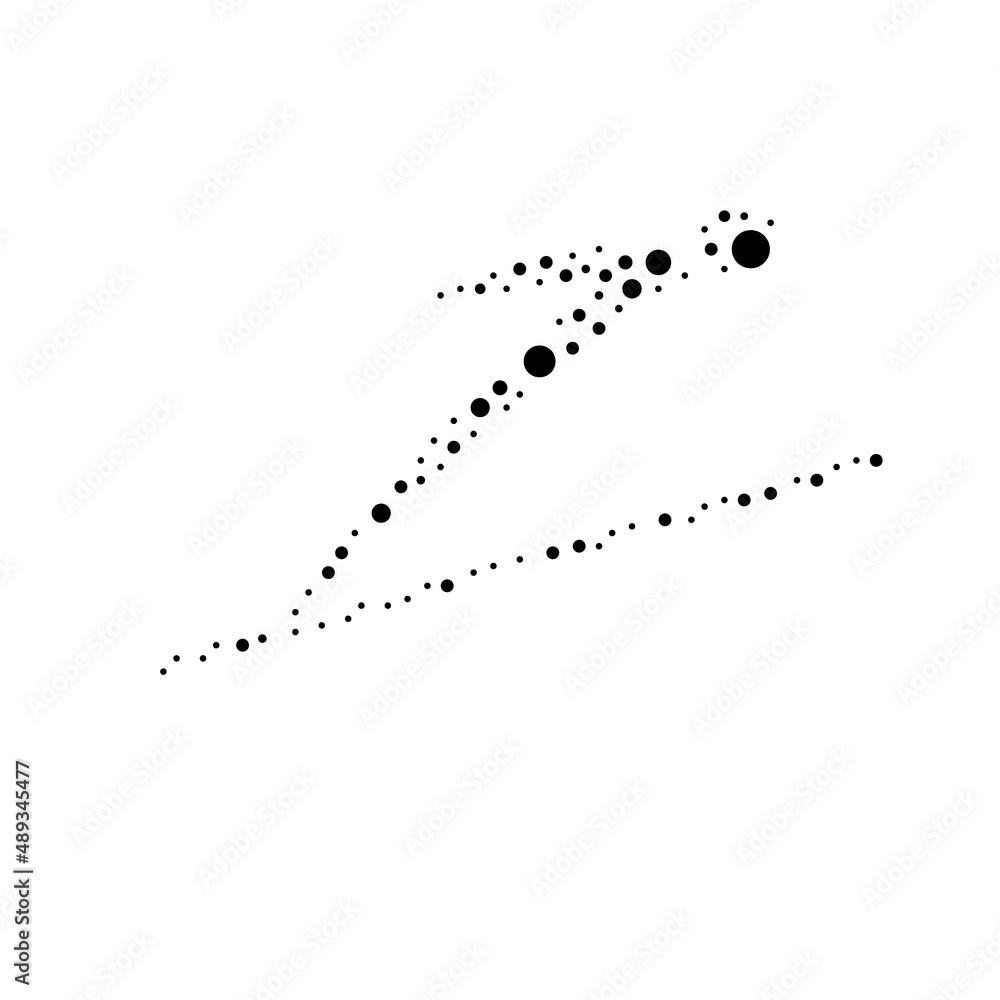Poster a large ski jumping symbol in the center made in pointillism style. the center symbol is filled with