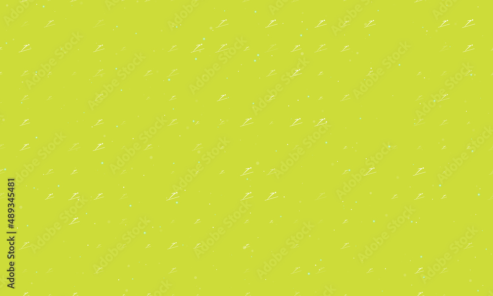 Poster seamless background pattern of evenly spaced white ski jumping symbols of different sizes and opacit