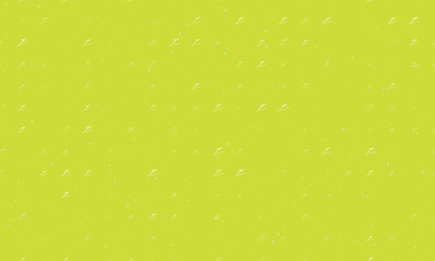 Seamless background pattern of evenly spaced white Ski jumping symbols of different sizes and opacity. Vector illustration on lime background with stars