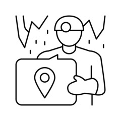 cave tourism line icon vector illustration