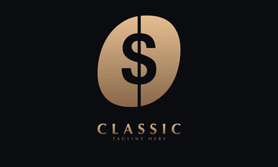 Money or doller abstract monogram vector logo template