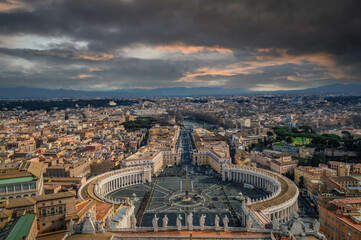 Fototapeta na wymiar Aerial view of St Peter's Square, Vatican City