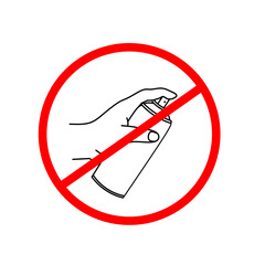 Vector illustration of a sign prohibited from spraying carelessly