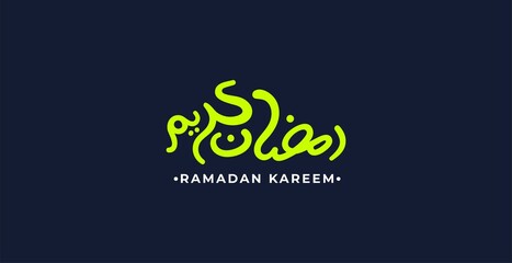 Ramadan Kareem arabic calligraphy with modern trendy color vector design for islamic celebration day, background, invitation, or greeting card