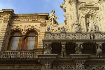 Fototapeta na wymiar Lecce: Santa Croce church, in Baroque style