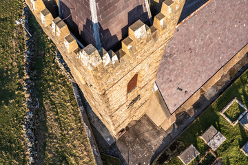 Aerial view of the Church of Ireland in Glencolumbkille - Republic of Ireland