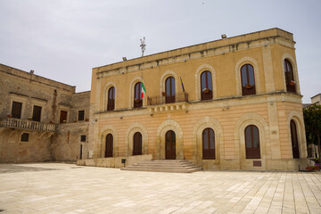 Fototapeta na wymiar Old buildings of Cutrofiano, town in the Lecce province, Apulia