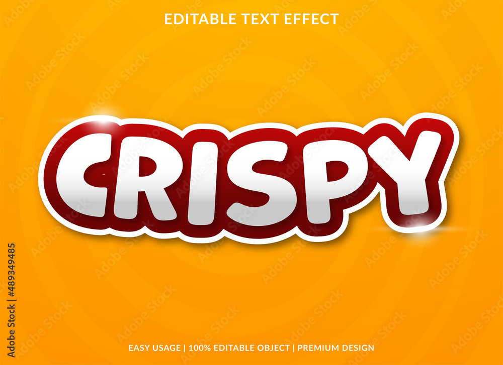 Poster crispy text effect template with creative concept and abstract background use for business logo bran