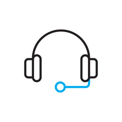 Support icon. Web support icon. Call center icon. Live chat icon. Headphone icon. SVG vector illustration.