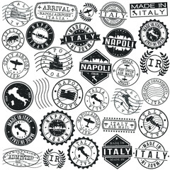 Naples Italy Stamp. Vector Art Postal. Passport Travel Design. Travel and Business Set.