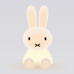 Cute Rabbit Bunny Easter Simple Vector Cartoon