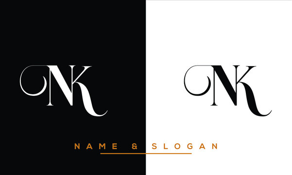 NK,  KN,  N,  K   Abstract  Letters  Logo  Monogram