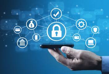 Concept Internet security. Network. Technology. Data security