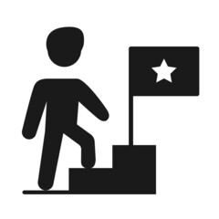 Black and white man achieving the goal