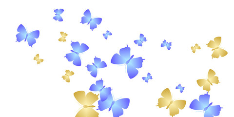 Tropical bright butterflies cartoon vector wallpaper. Spring little moths. Wild butterflies cartoon children illustration. Tender wings insects graphic design. Fragile creatures.