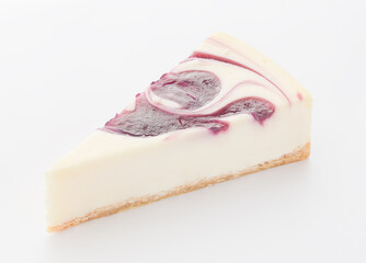 Cheesecake slice on a white background