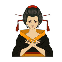 Illustration of a woman wearing a bun