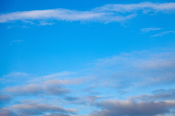 Blue Sky Morning Light Clouds Background Texture Wallpaper