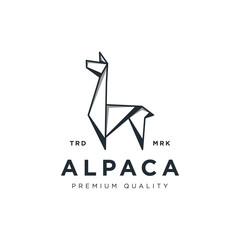llama alpaca low poly geometric triangle logo vector icon illustration. Use for mascot brand livestock farm, product, website, print, apparel, poster. © Rizkreativ