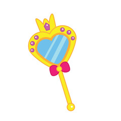 Cartoon princess mirror. Vector clip art