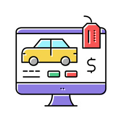Fototapeta premium buy car online color icon vector illustration