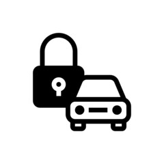 Car padlock thin line icon. Closed car. Vector illustration.