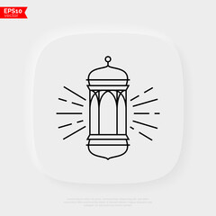 Lantern thin line icon. Religious decoration. Islam religion. Vector illustration.