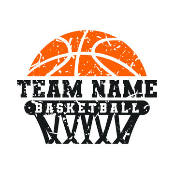Basketball Team Illustration Clip Art Design Shape. Sport Emblem Basket Silhouette Icon Vector.