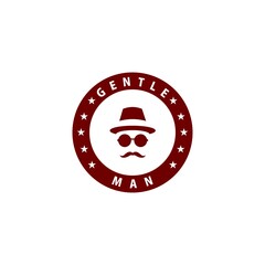 Gentleman logo. Retro vintage concept design. Vector illustration template design