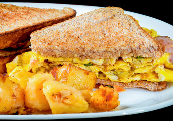 Omelette Sandwich For Breakfast