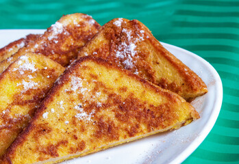 Bread Toast With Syrup And Sprinkled Sugar