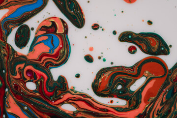 The marbling in various colors.