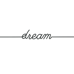 Dream - Continuous line drawing typography lettering minimalist design