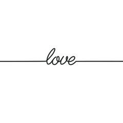 Love - Continuous line drawing typography lettering minimalist design