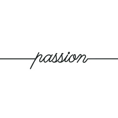 Passion - Continuous line drawing typography lettering minimalist design