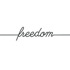 Freedom - Continuous line drawing typography lettering minimalist design