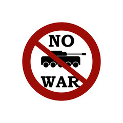 Stop war, no war call warning isolated