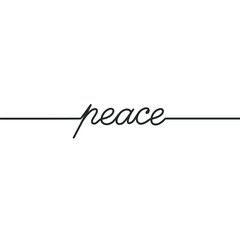Peace - Continuous line drawing typography lettering minimalist design