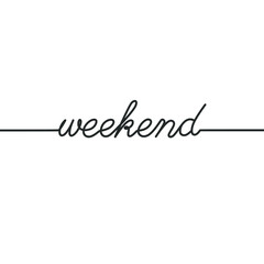 Weekend - Continuous line drawing typography lettering minimalist design