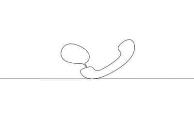 Continuous line drawing of telephone with bubble speech, business communication, object one line, single line art, vector illustration
