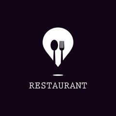 Simple logo restaurant. Restaurant point. Vector illustration template design