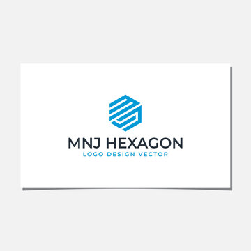 MNJ HEXAGON LOGO DESIGN VECTOR