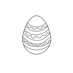 Easter egg in doodle style. Happy easter hand drawn isolated on white background.