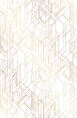 Gold art deco geometric seamless pattern