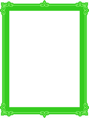 Obraz premium Vector green border frame. Background or book page. Simple rectangular billboard, poster, plaque, card, signboard, sticker, or label 