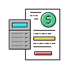 capital calculating color icon vector illustration